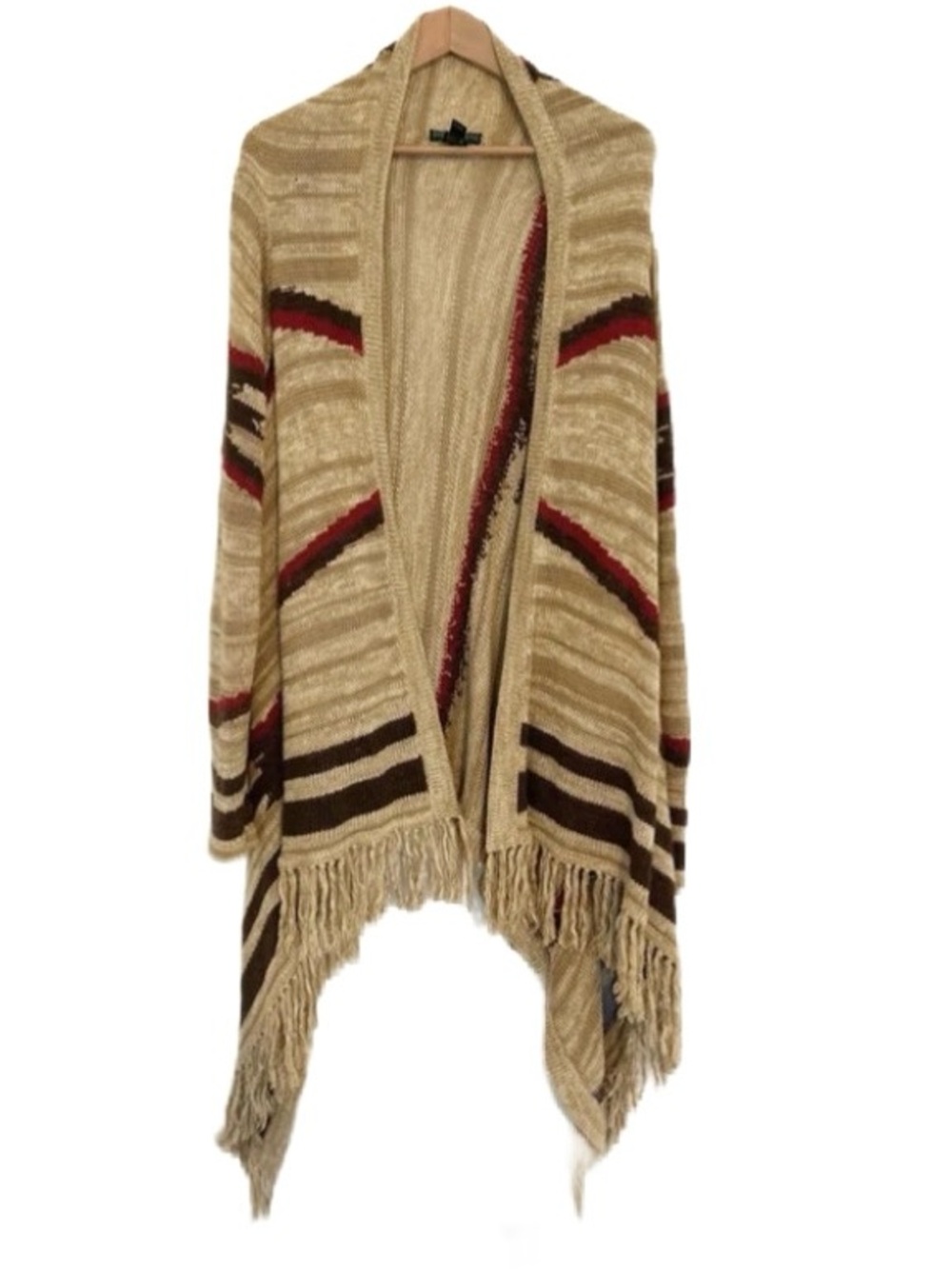 Lauren Ralph Lauren Southwestern Ortega Knit Open Waterfall Cardigan Size S/M